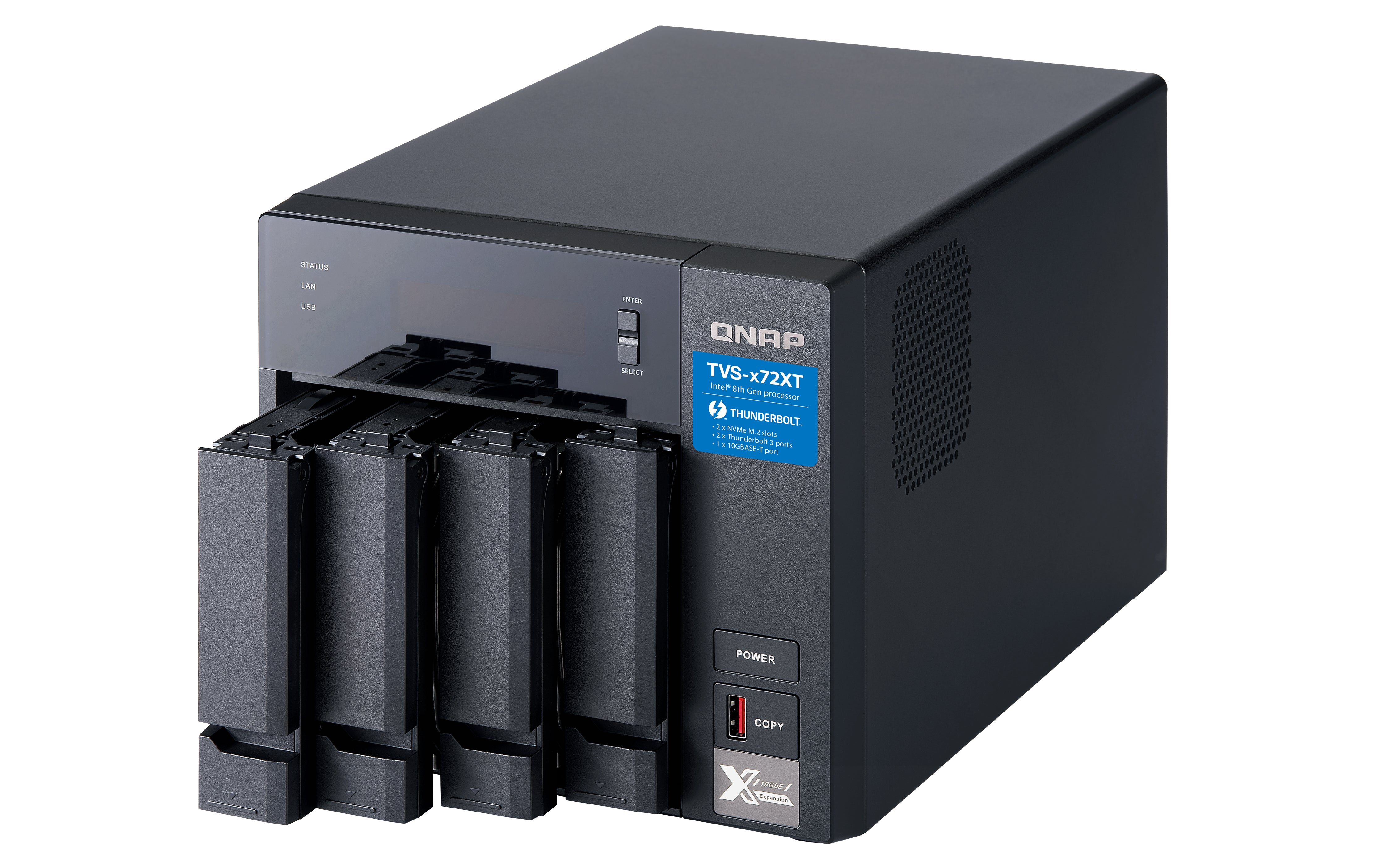 QNAP TVS-472XT NAS Tower Intel® Pentium® 4 GB DDR4 QNAP QTS Black