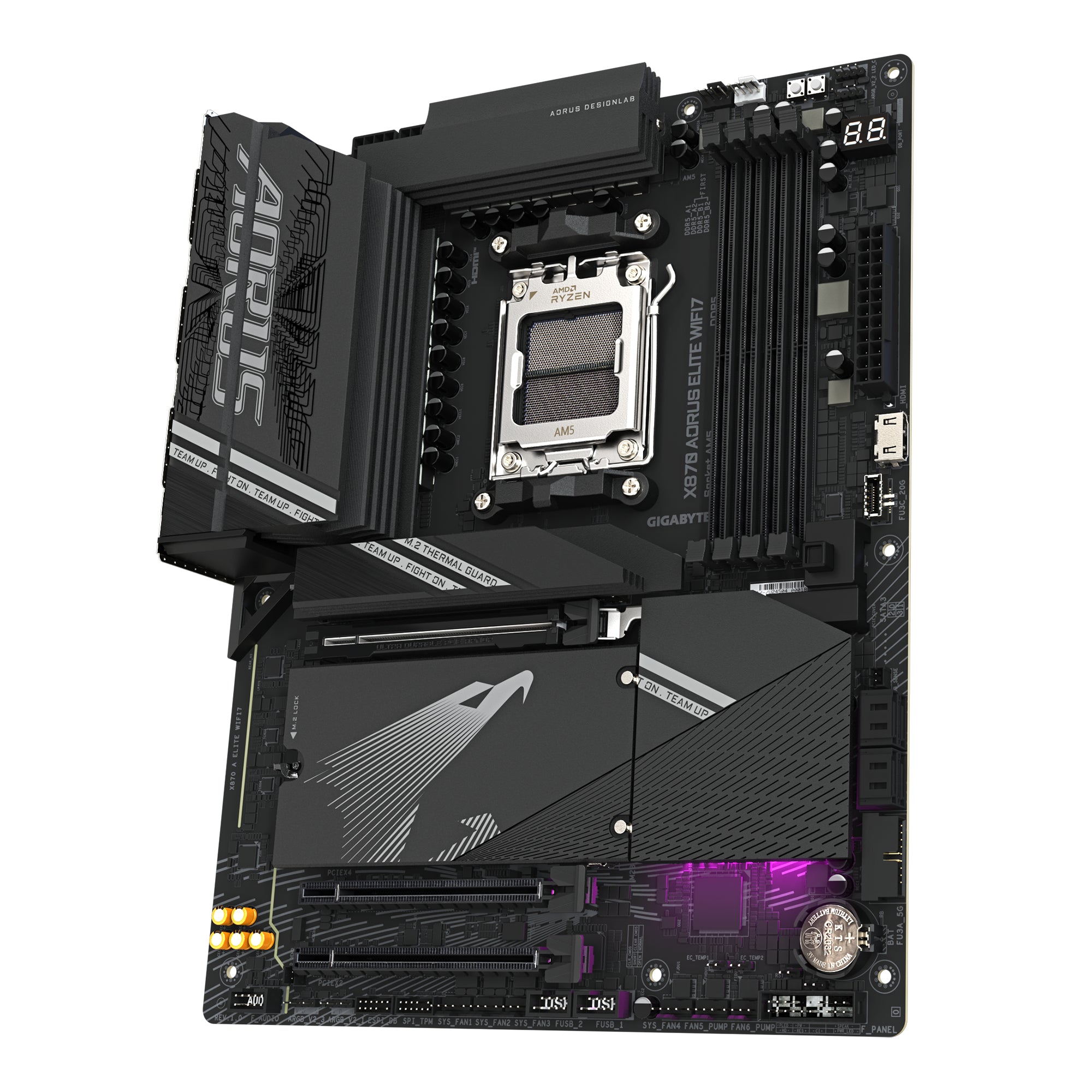 Gigabyte X870 AORUS ELITE WIFI7 AMD AM5 ATX Motherboard 4x DDR5~256GB,3x PCIe x16, 4x M.2, 4x SATA 6, 4x USB 3.2, 4x USB2.0, 2x USB-C,