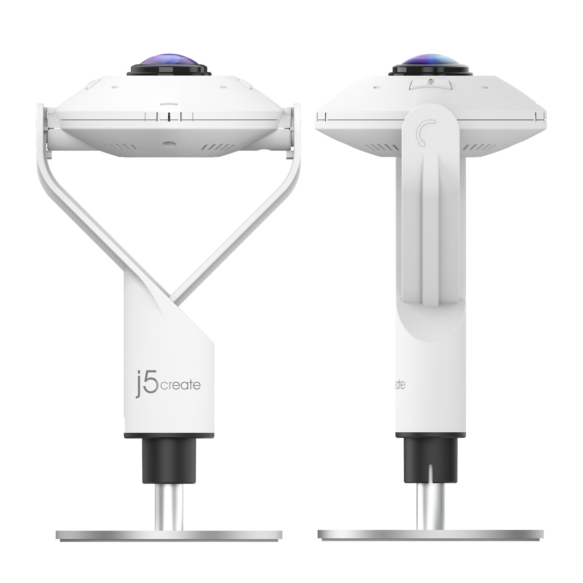 j5create JVCU360 360° All Around Webcam, 1080p Video Capture Resolution, White and Black