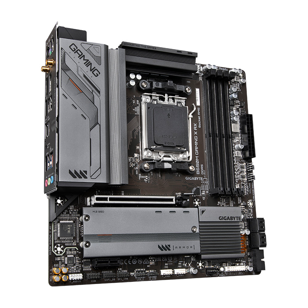 GIGABYTE B650M GAMING X AX - Supports AMD AM5 CPUs, 6+2+1 Phases Digital VRM, up to 8000MHz DDR5 (OC), 2xPCIe 4.0 M.2, Wi-Fi 6E, 2.5GbE LAN, USB 3.2 Gen 2