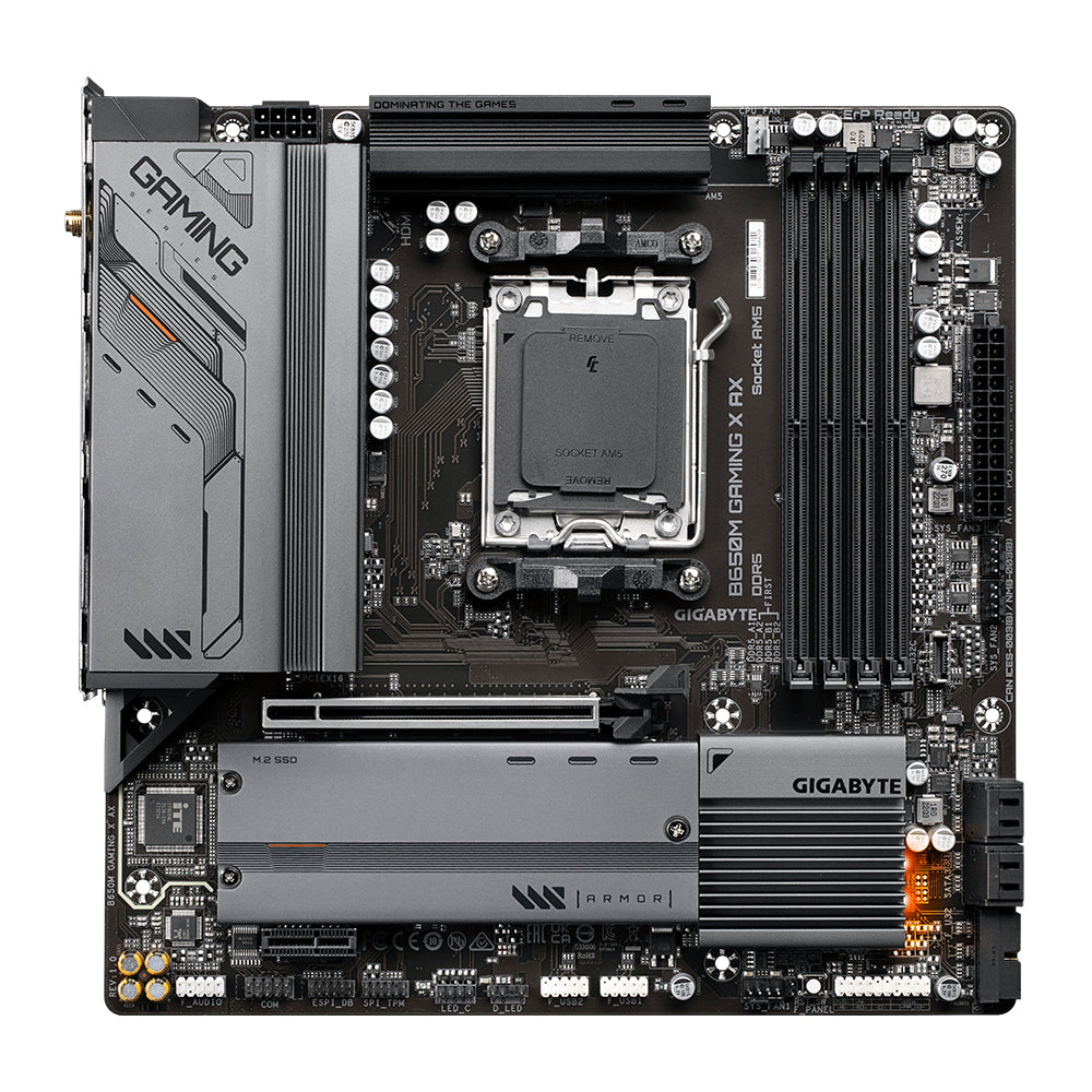 GIGABYTE B650M GAMING X AX - Supports AMD AM5 CPUs, 6+2+1 Phases Digital VRM, up to 8000MHz DDR5 (OC), 2xPCIe 4.0 M.2, Wi-Fi 6E, 2.5GbE LAN, USB 3.2 Gen 2