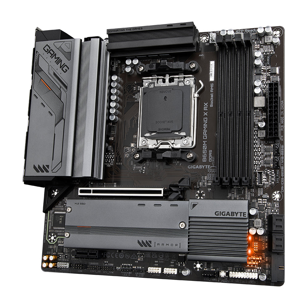 GIGABYTE B650M GAMING X AX - Supports AMD AM5 CPUs, 6+2+1 Phases Digital VRM, up to 8000MHz DDR5 (OC), 2xPCIe 4.0 M.2, Wi-Fi 6E, 2.5GbE LAN, USB 3.2 Gen 2