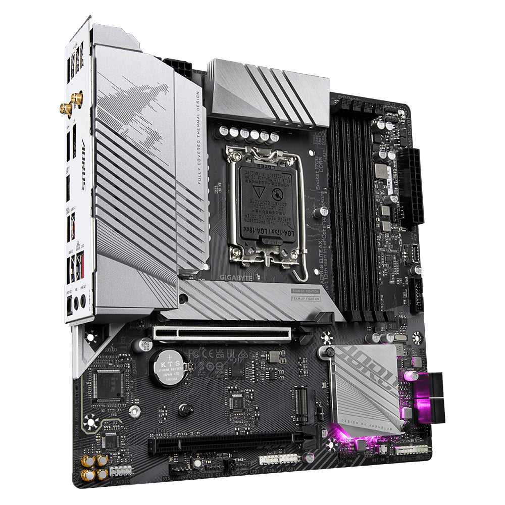 GIGABYTE B760M AORUS ELITE AX Motherboard - Supports Intel Core 14th Gen CPUs, 12*+1+1 Phases Digital VRM, up to 7800MHz DDR5 (OC), 2xPCIe 4.0 M.2, Wi-Fi 6E, 2.5GbE LAN, USB 3.2 Gen 2