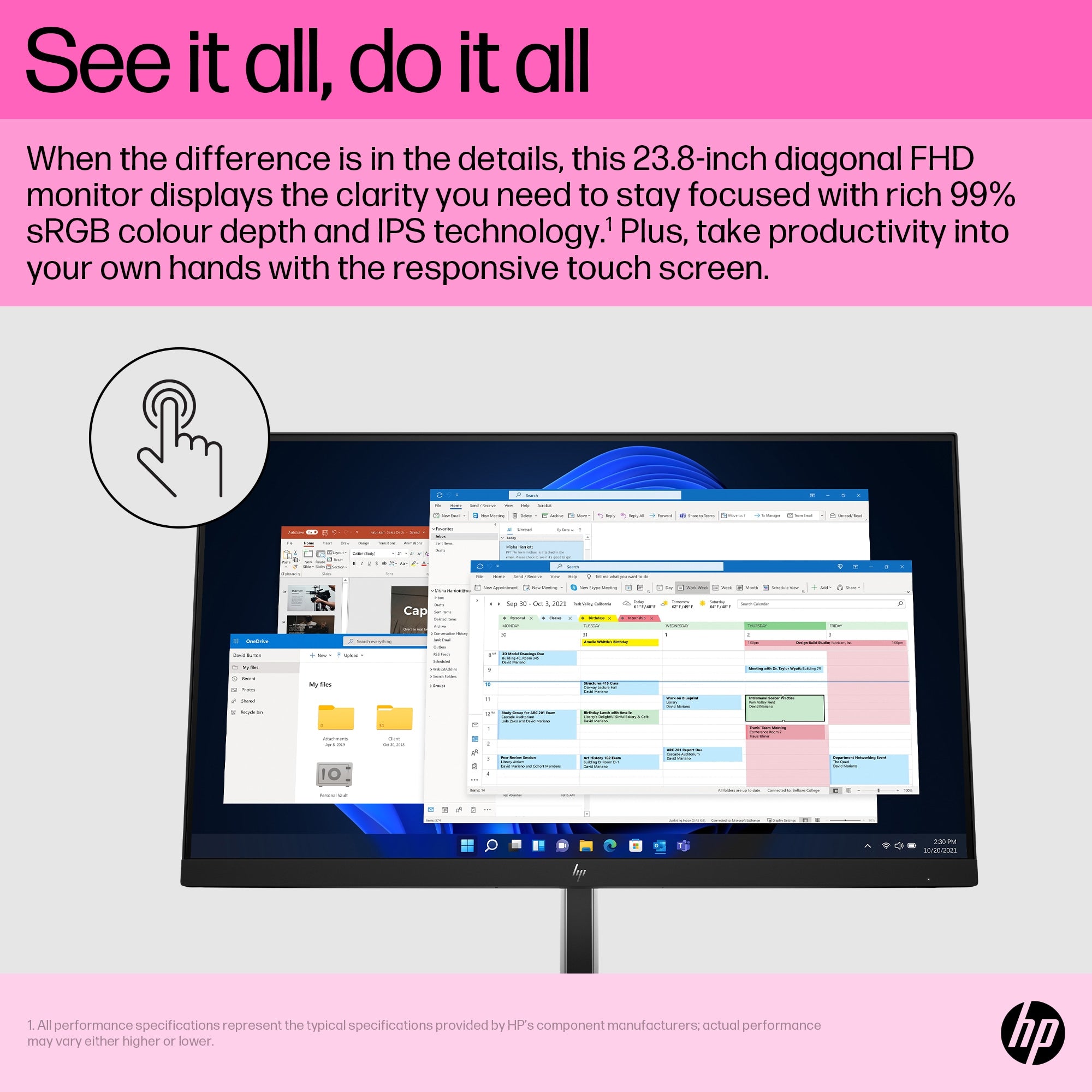 HP E24t G5 FHD Touch Monitor