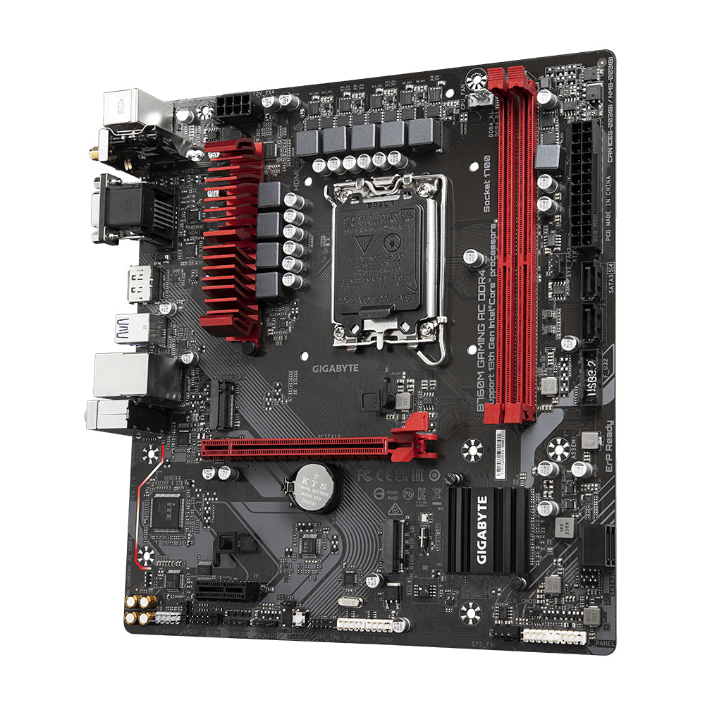 GIGABYTE B760M GAMING AC DDR4 Motherboard - Supports Intel Core 14th CPUs, 6+2+1 Phases Digital VRM, up to 5333MHz DDR4 (OC), 2xPCIe 4.0 M.2, Wi-Fi 802.11ac, 2.5GbE LAN, USB 3.2 Gen 1