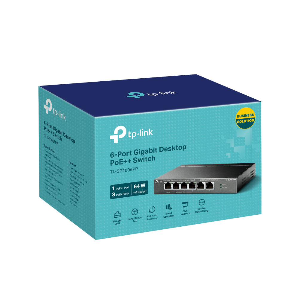 TP-Link 6-Port Gigabit Desktop Switch with 3-Port PoE+ and 1-Port PoE++