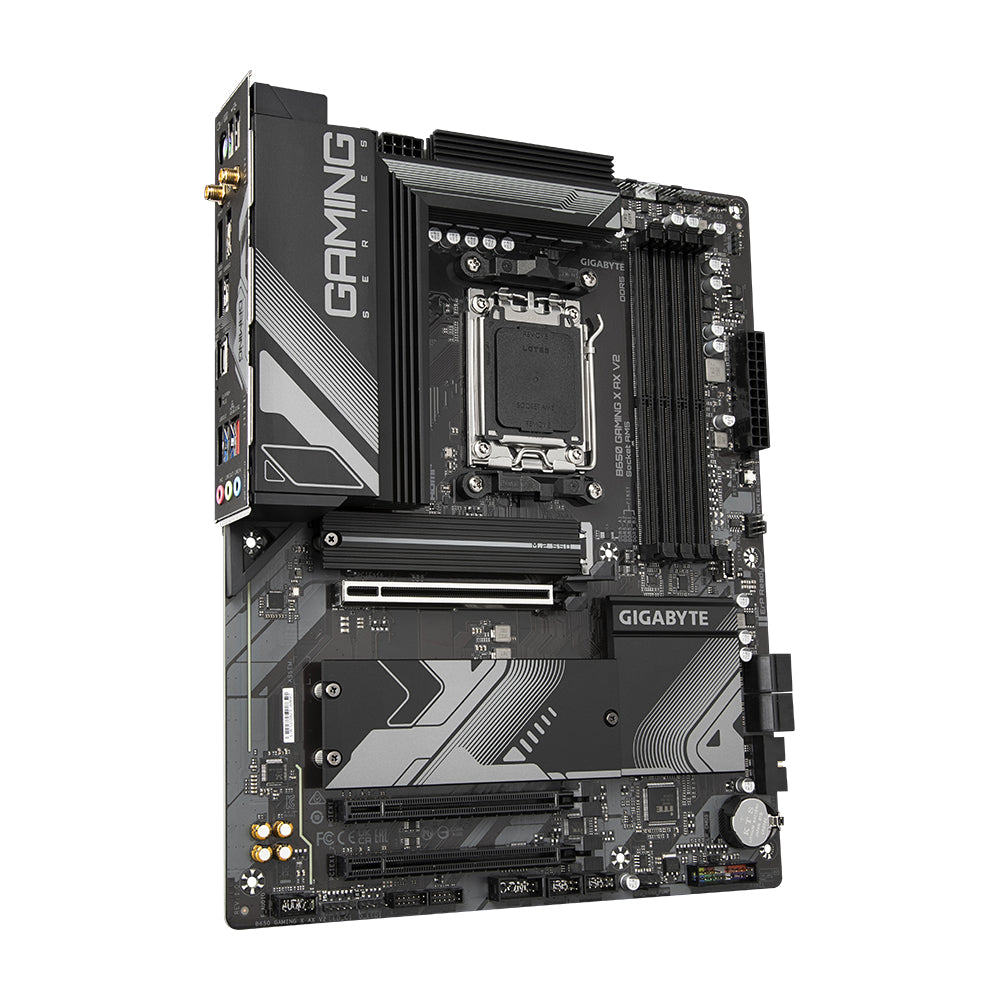 GIGABYTE B650 GAMING X AX V2 Motherboard - Supports AMD Ryzen 8000 CPUs, 8+2+2 Phases Digital VRM, up to 8000MHz DDR5 (OC), 1xPCIe 5.0 + 2xPCIe 4.0 M.2, Wi-Fi 6E 802.11ax, 2.5GbE LAN, USB 3.2 Gen 2