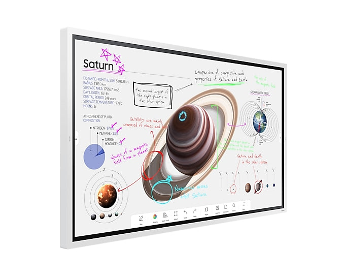 Samsung 65' Flip Pro WMB 4K UHD Interactive E-Board Smart Digital FlipChart Display InGlass Multi-Touch Writing Drawing Video Call App HDMI USB-C LAN