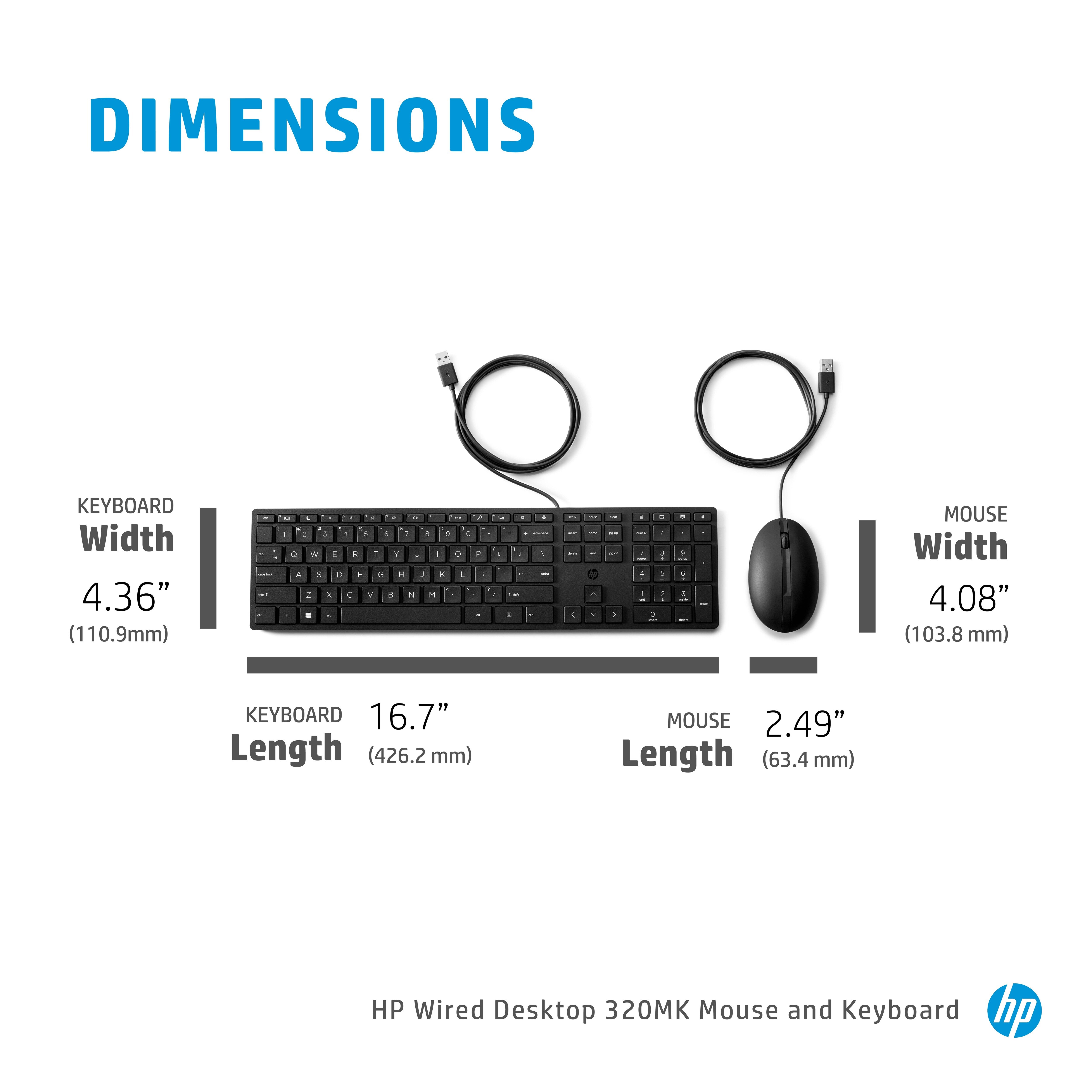 HP Wired Desktop 320MK Mouse and Keyboard