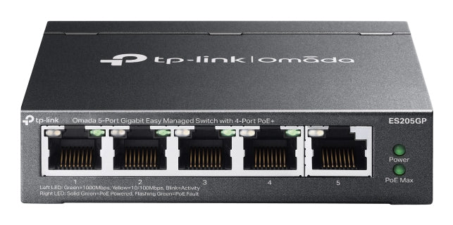 TP-Link ES205GP Omada 5-Port Gigabit Easy Managed Switch with 4-Port PoE+