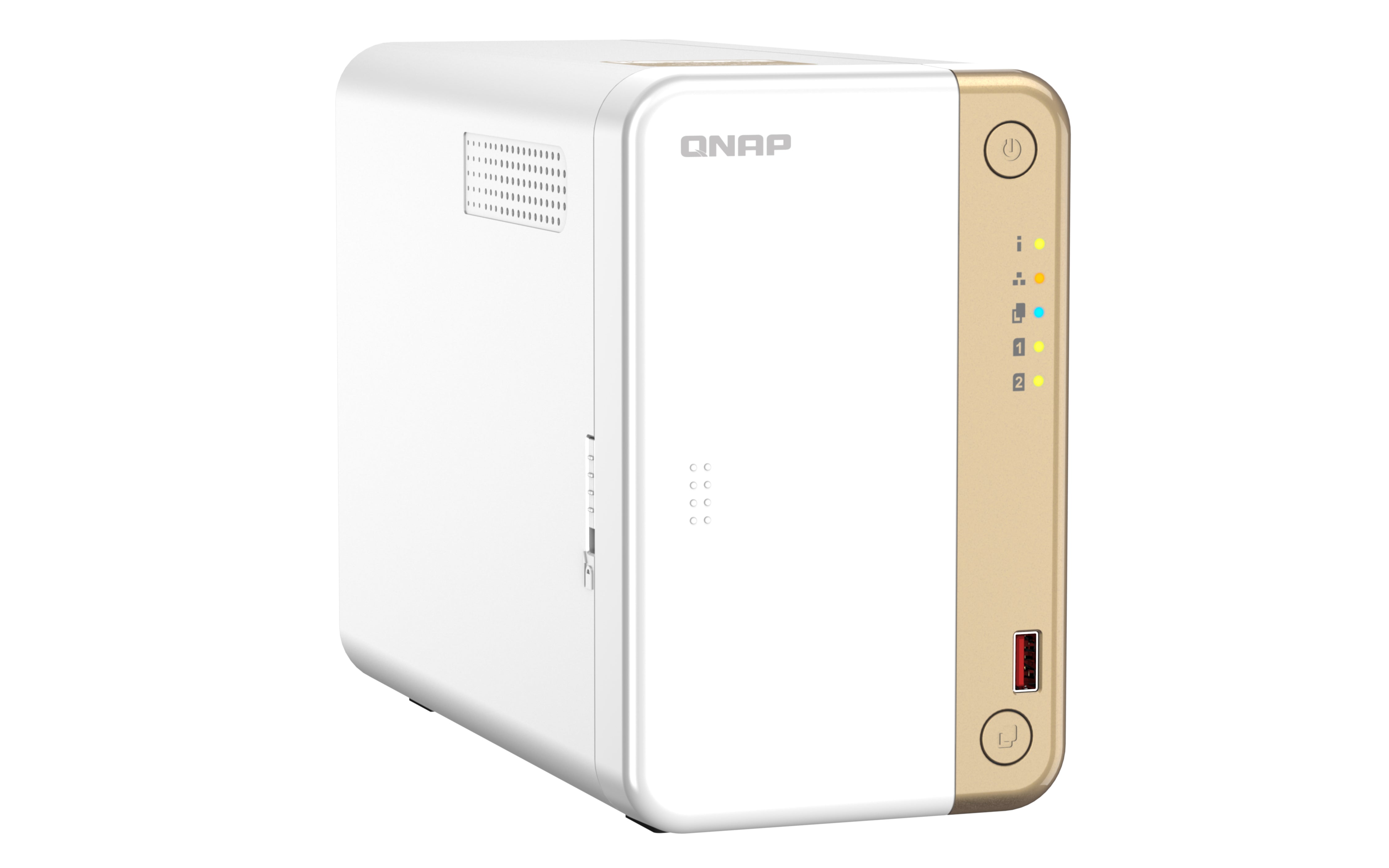 QNAP TS-262 NAS Tower Intel® Celeron® N4505 4 GB QNAP QTS Gold, White