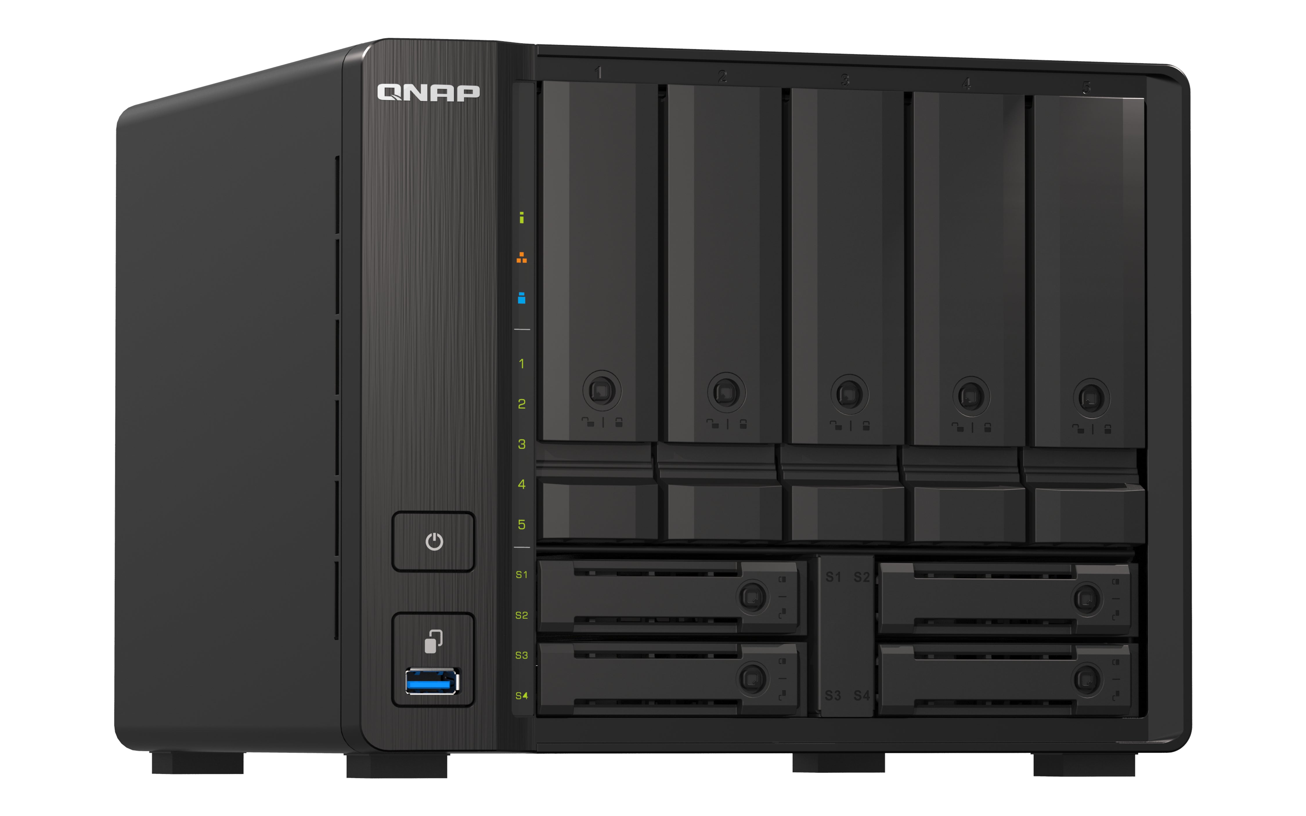 QNAP TS-H973AX NAS Tower AMD Ryzen V1500B 8 GB DDR4 QuTS hero Black