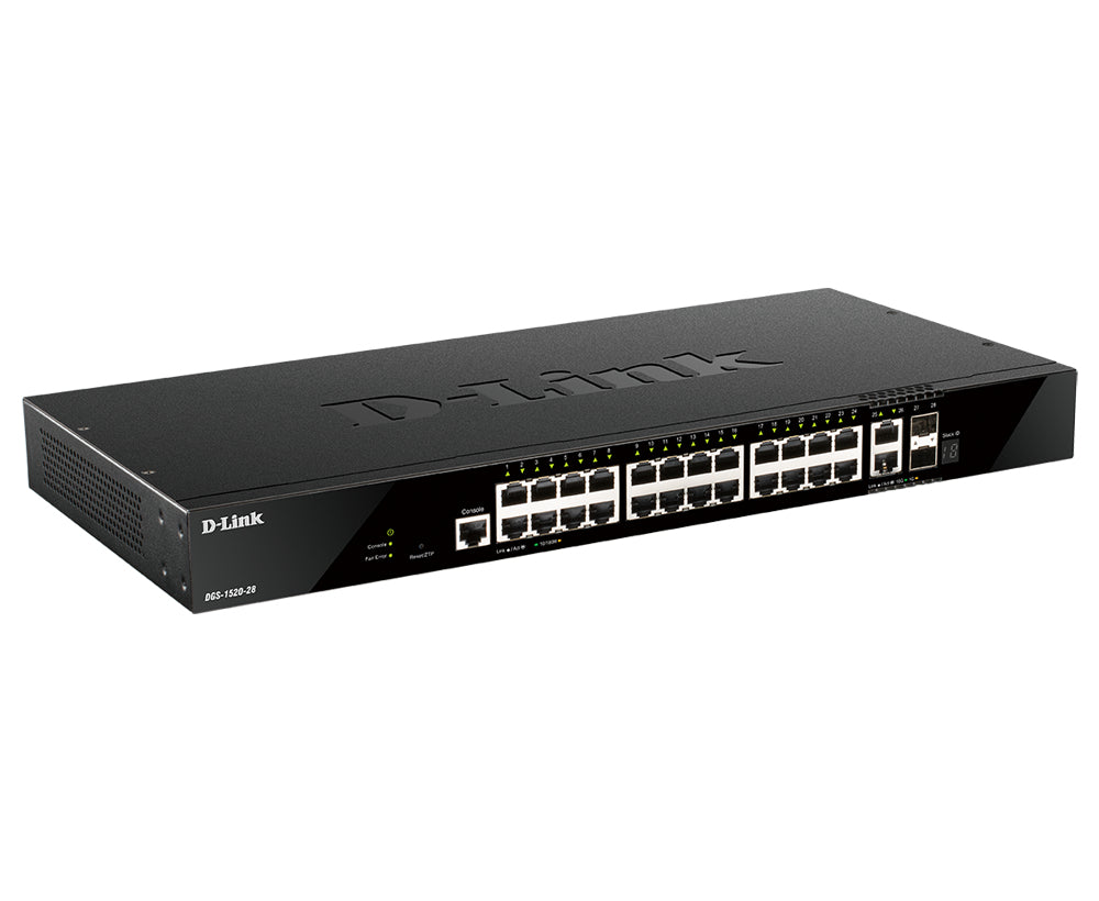 D-Link 24 x 10/100/1000BASE-T Ports, 2 x 10GBase-T Ports and 2 x 10G SFP+ Ports Smart Managed Switch