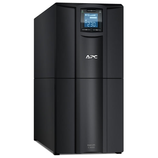 APC Smart-UPS C, Line Interactive, 3kVA, Tower, 230V, 8x IEC C13+1x IEC C19 outlets, USB and Serial communication, AVR, Graphic LCD