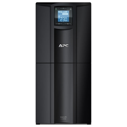 APC Smart-UPS C, Line Interactive, 3kVA, Tower, 230V, 8x IEC C13+1x IEC C19 outlets, USB and Serial communication, AVR, Graphic LCD