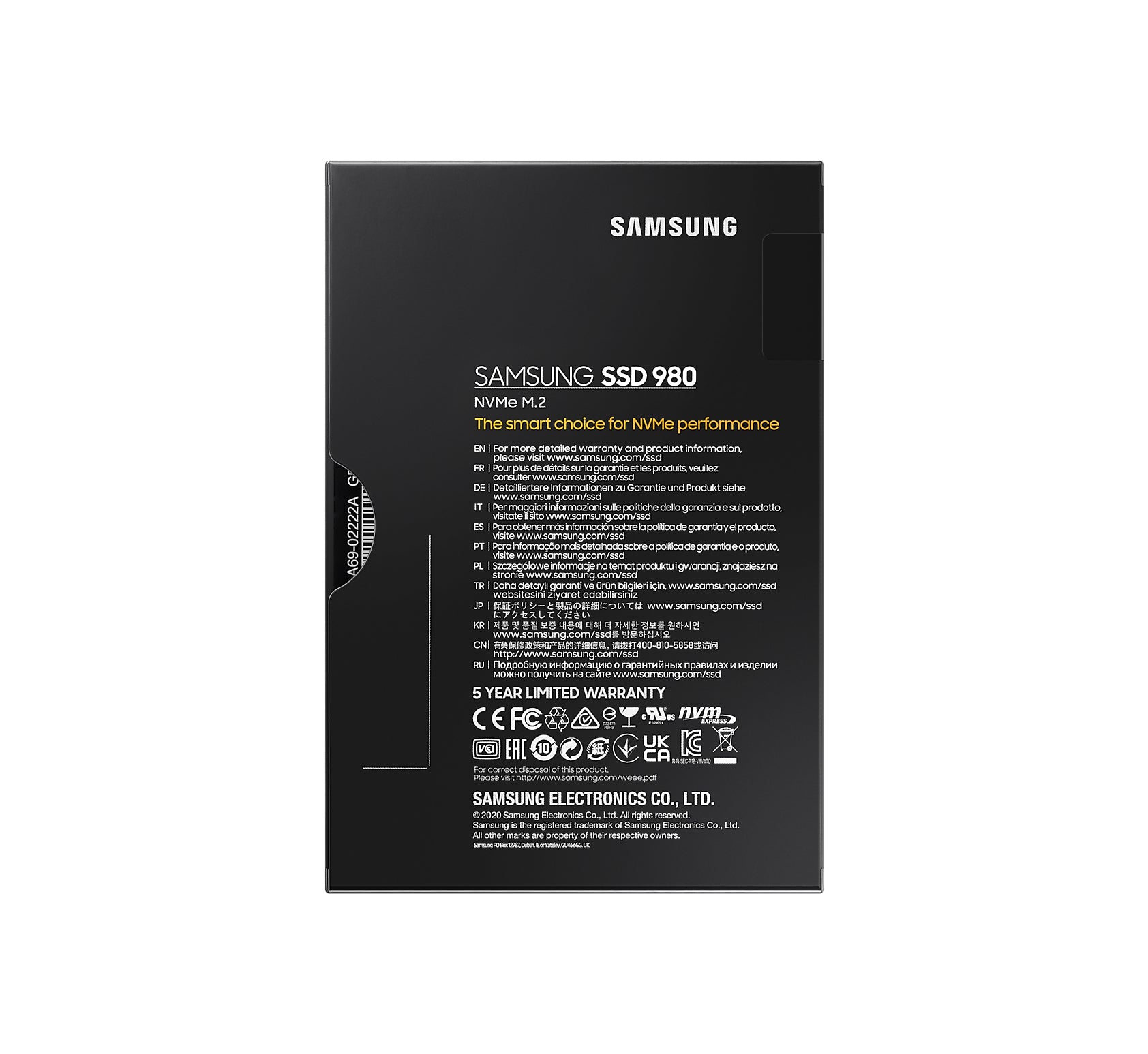 Samsung 980 500 GB M.2 PCI Express 3.0 NVMe V-NAND