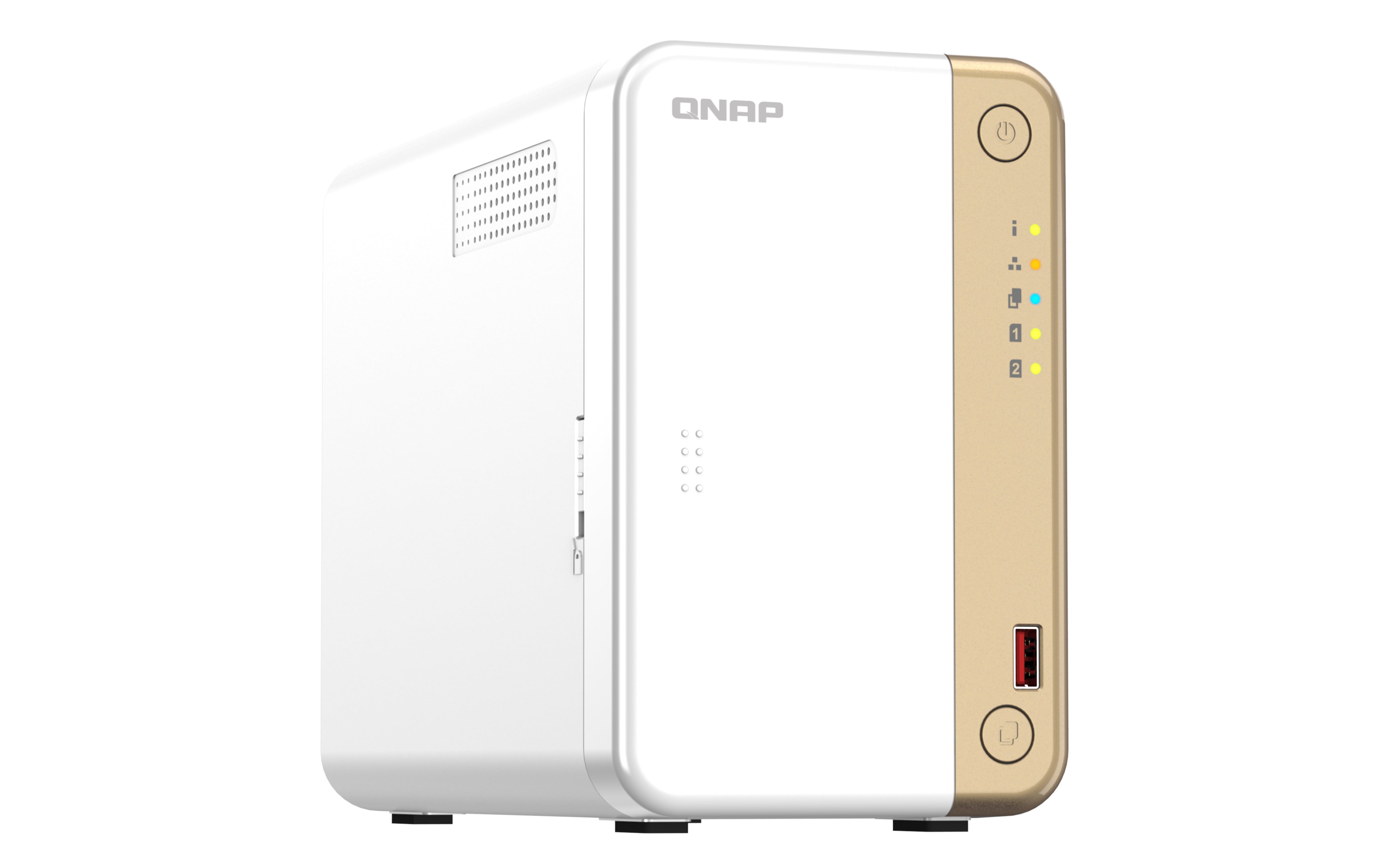 QNAP TS-262 NAS Tower Intel® Celeron® N4505 4 GB QNAP QTS Gold, White