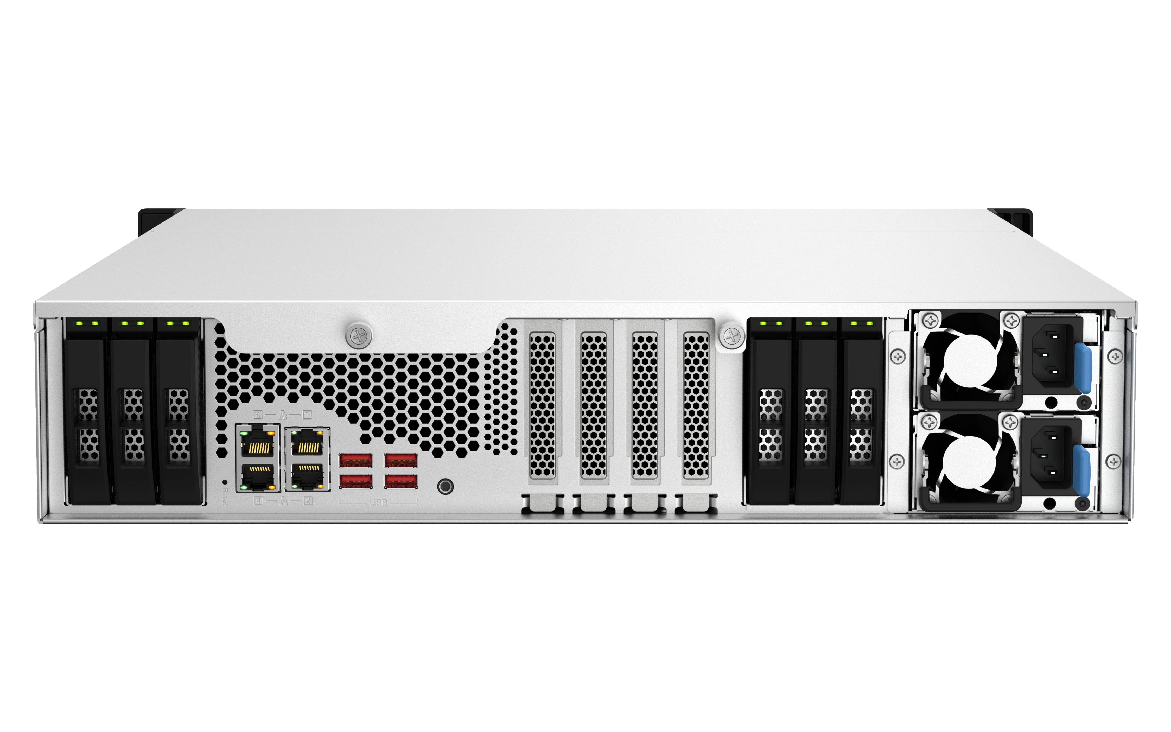 QNAP TS-h1887XU-RP NAS Rack (2U) Intel Xeon E E-2334 16 GB DDR4 QuTS hero Black, White