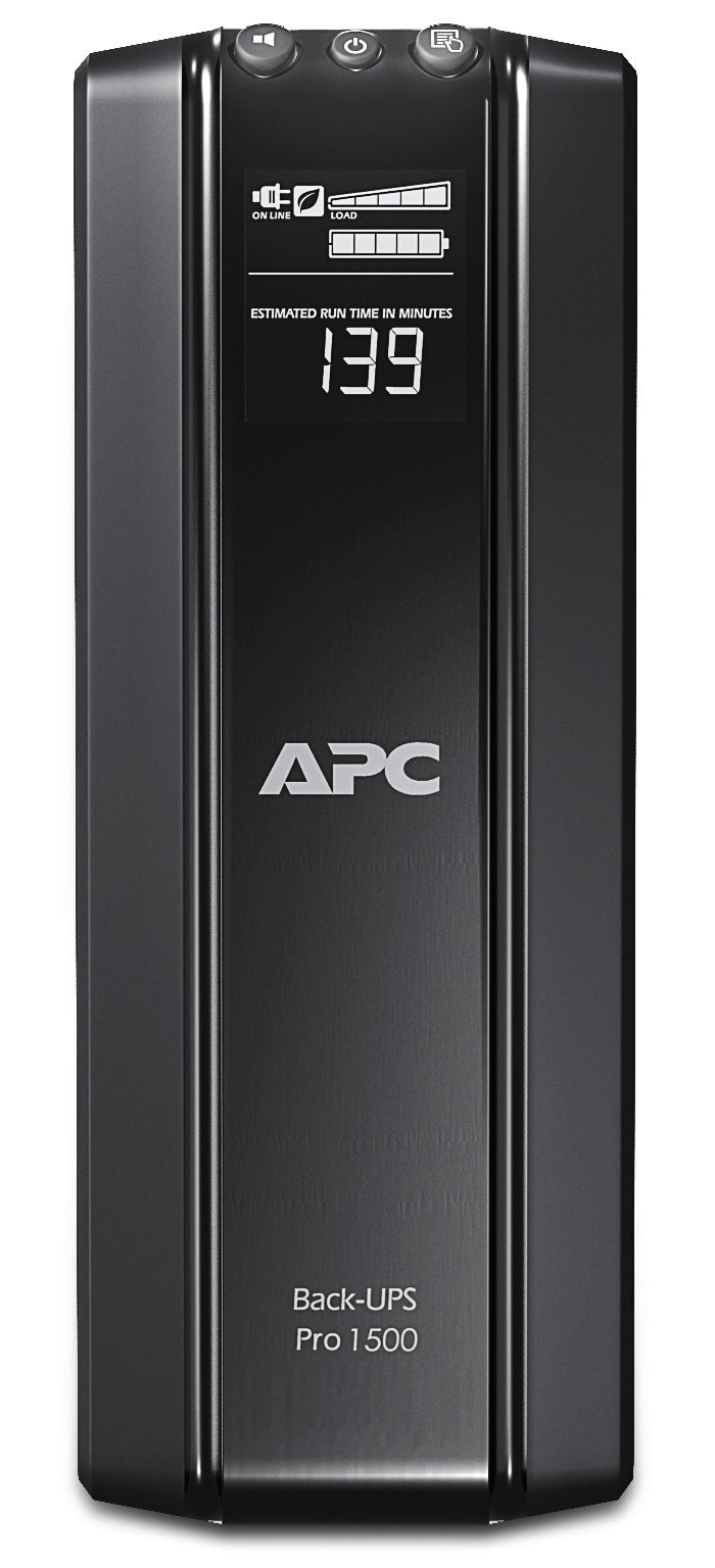 APC Back-UPS Pro, 1500VA/865W, Tower, 230V, 10x IEC C13 outlets, AVR, LCD, User Replaceable Battery