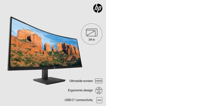 HP P34hc G4 WQHD USB-C Curved Monitor