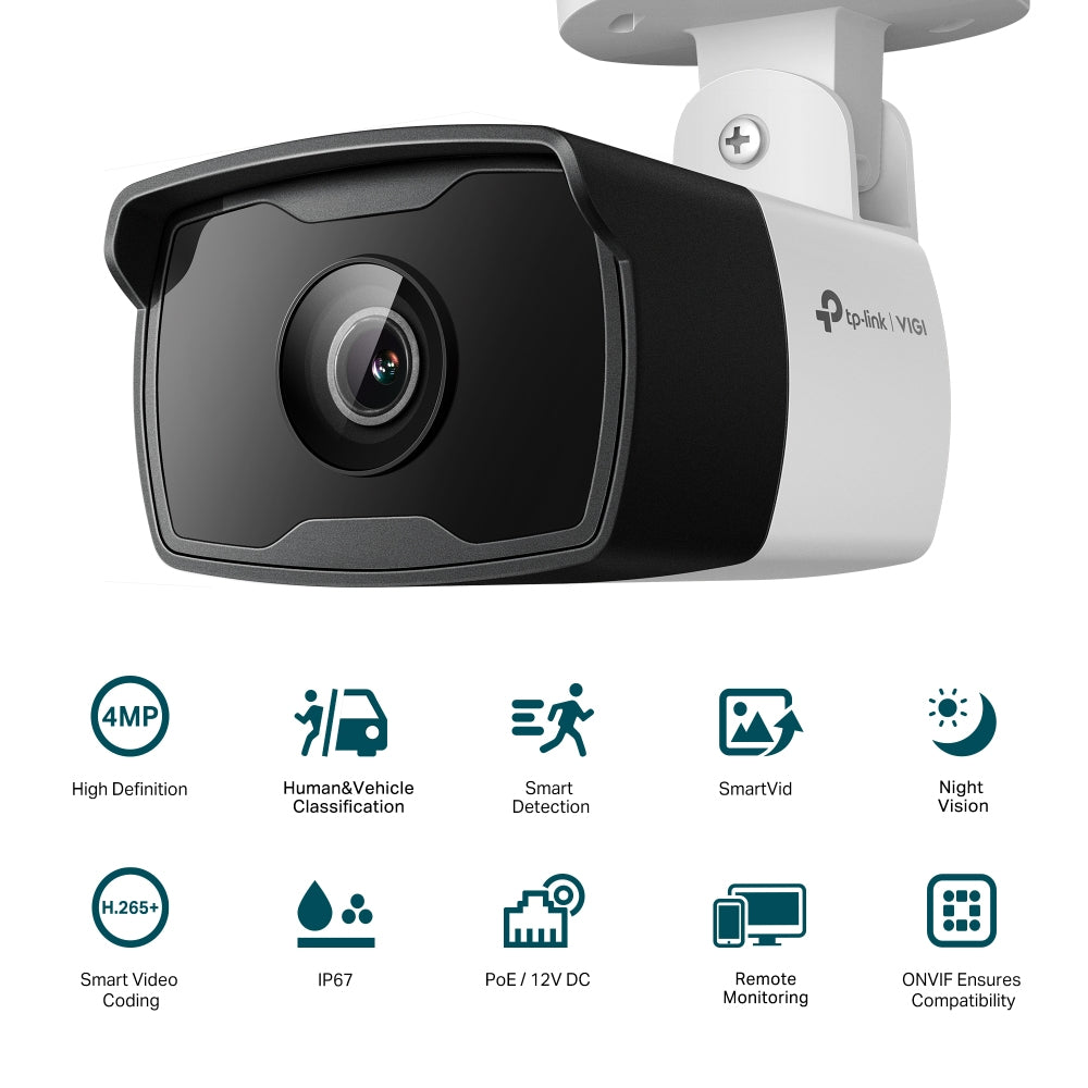 TP-Link VIGI C340I 2.8MM security camera Bullet IP security camera Outdoor 2560 x 1440 pixels Ceiling/Wall/Pole