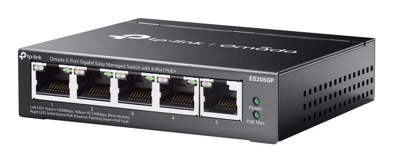 TP-Link ES205GP Omada 5-Port Gigabit Easy Managed Switch with 4-Port PoE+