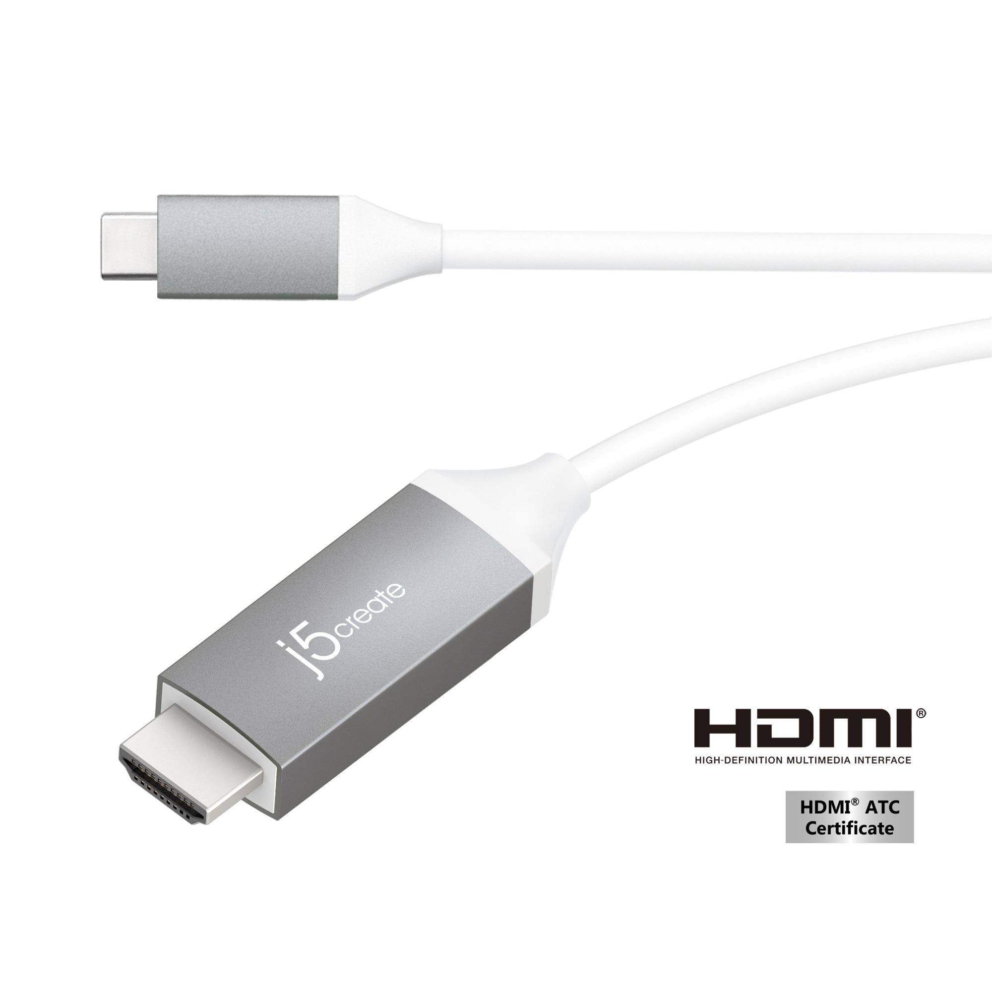 j5create JCC153G-N USB-C™ to 4K HDMI™ Cable, Grey, 1.5 m