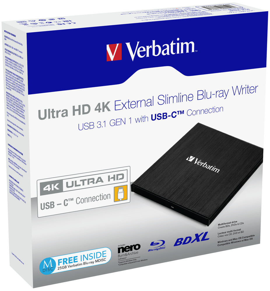 Verbatim 43888 optical disc drive Blu-Ray DVD Combo Black