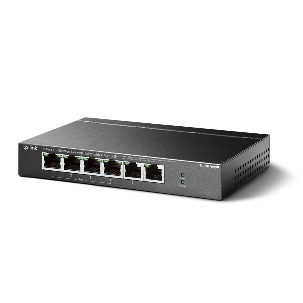 TP-Link TL-SF1006P network switch Unmanaged Fast Ethernet (10/100) Power over Ethernet (PoE) Black