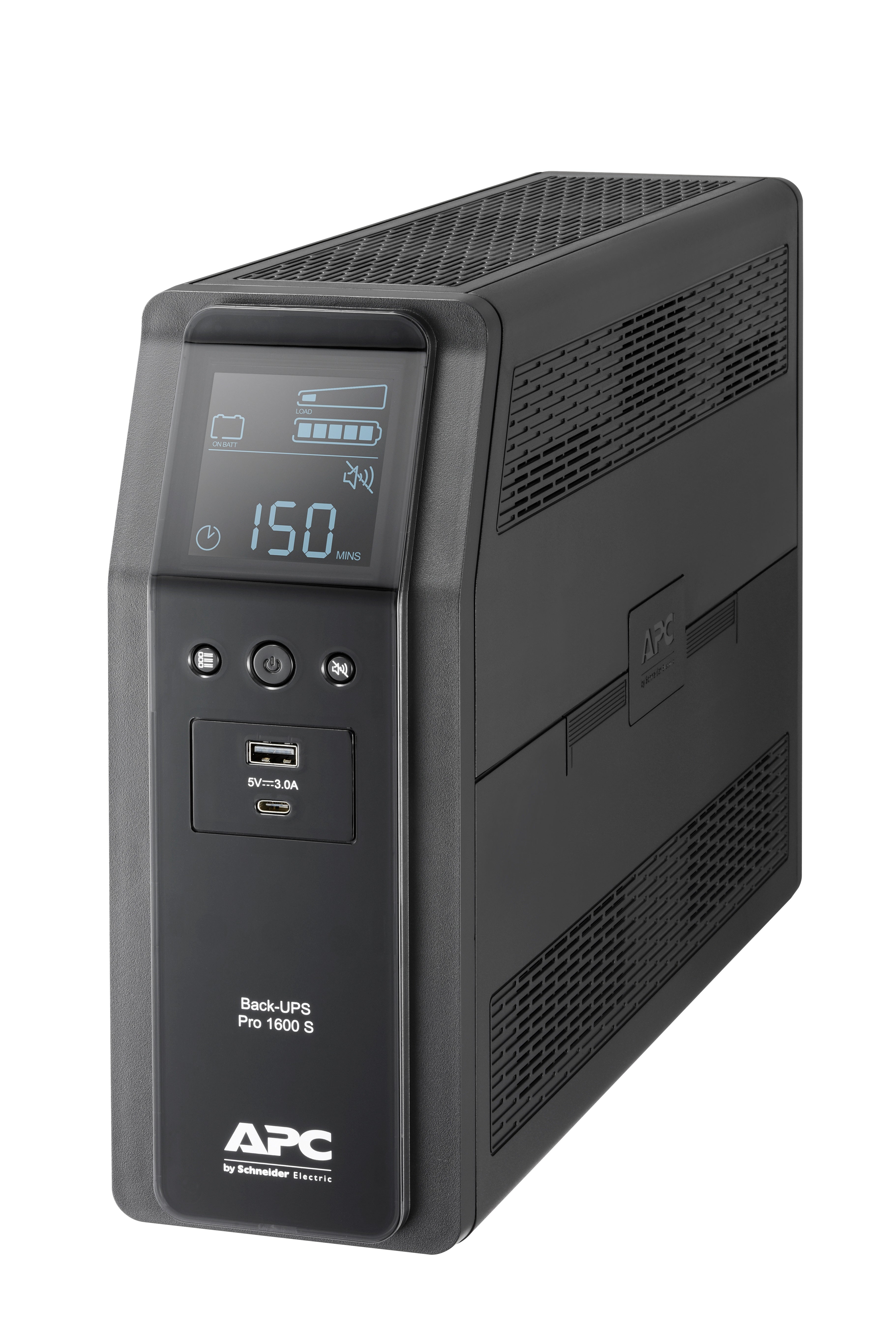 APC Back-UPS Pro, 1600VA/960W, Tower, 230V, 8x IEC C13 outlets, Sine Wave, AVR, USB Type A + C ports, LCD, User Replaceable Battery