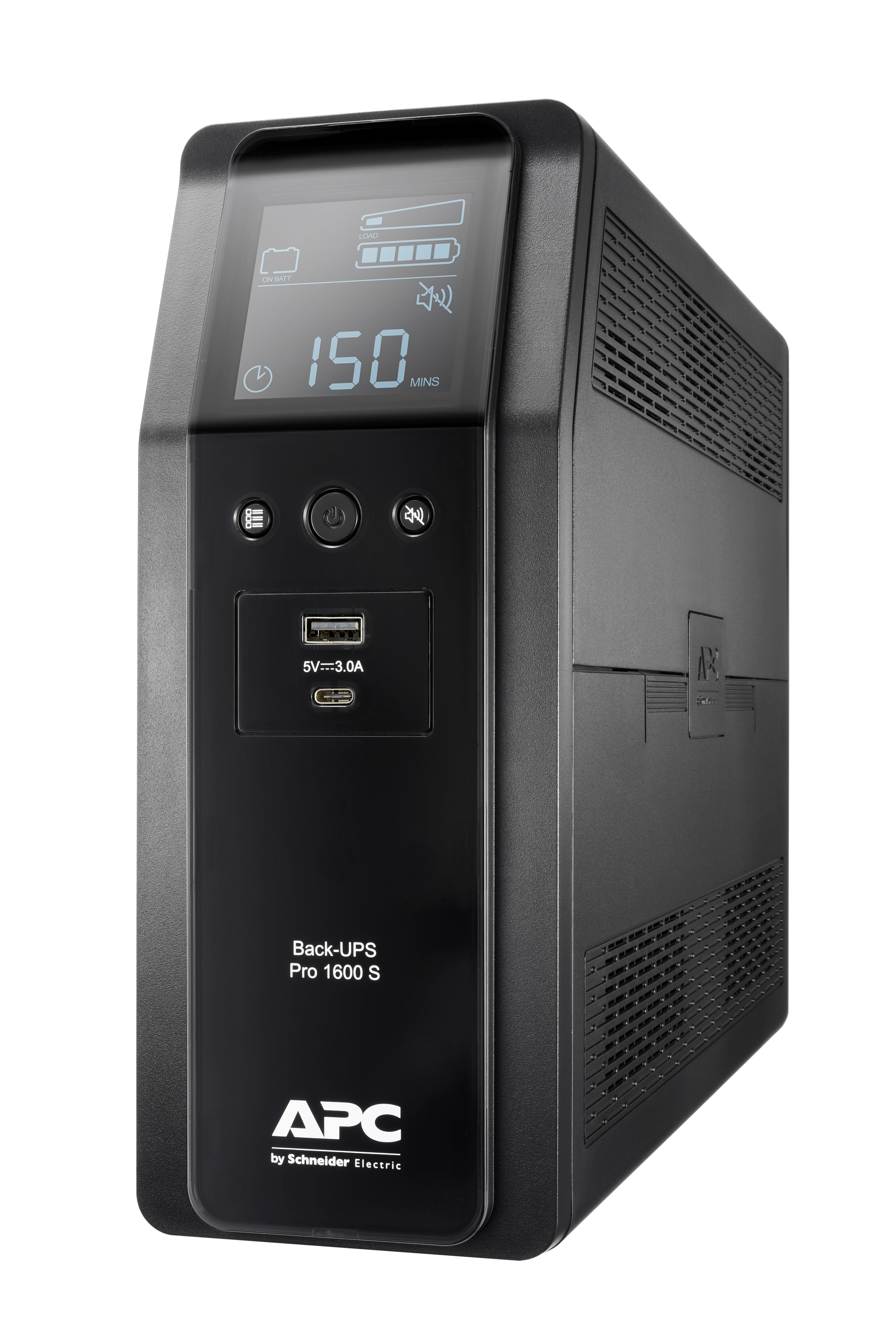 APC Back-UPS Pro, 1600VA/960W, Tower, 230V, 8x IEC C13 outlets, Sine Wave, AVR, USB Type A + C ports, LCD, User Replaceable Battery