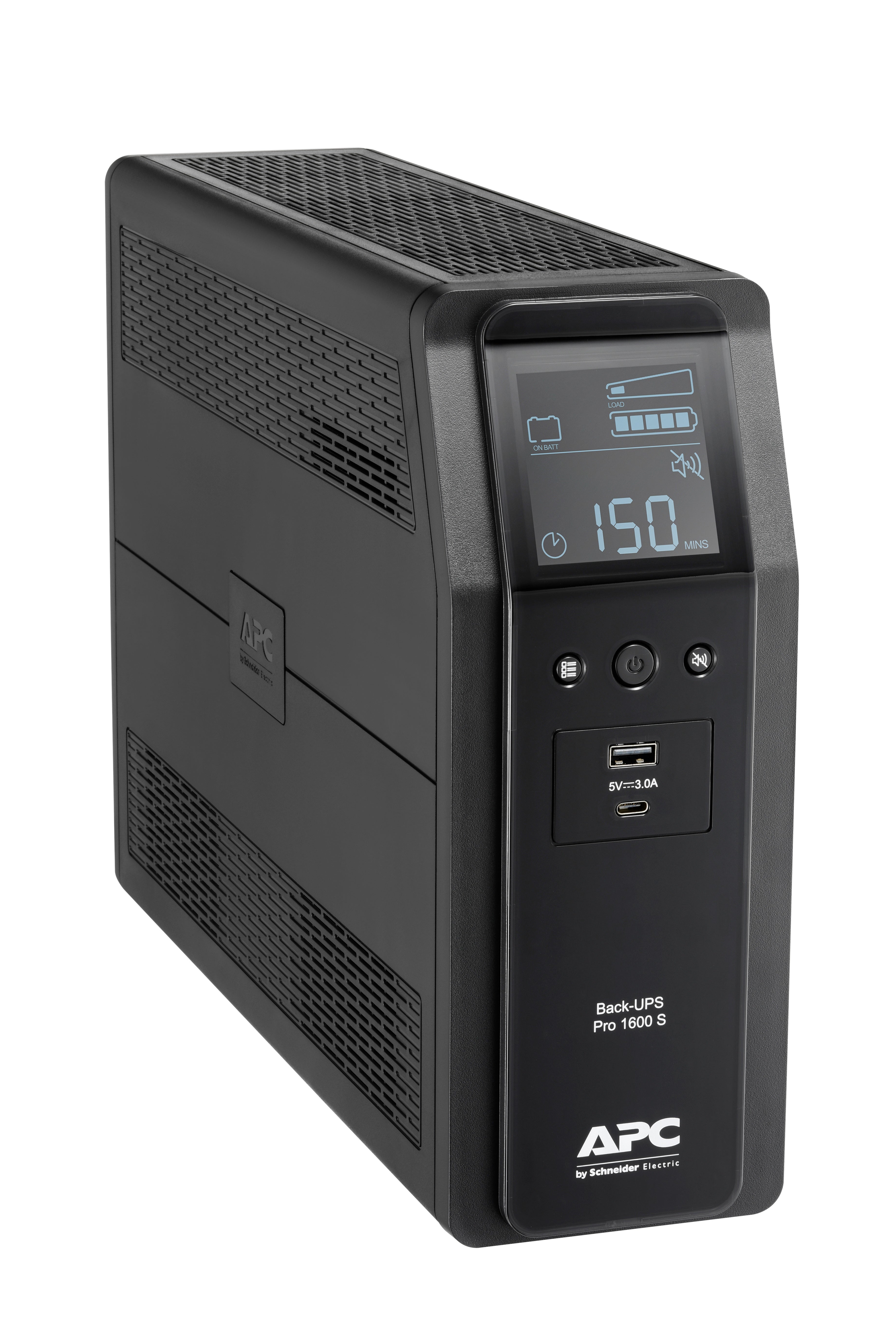 APC Back-UPS Pro, 1600VA/960W, Tower, 230V, 8x IEC C13 outlets, Sine Wave, AVR, USB Type A + C ports, LCD, User Replaceable Battery