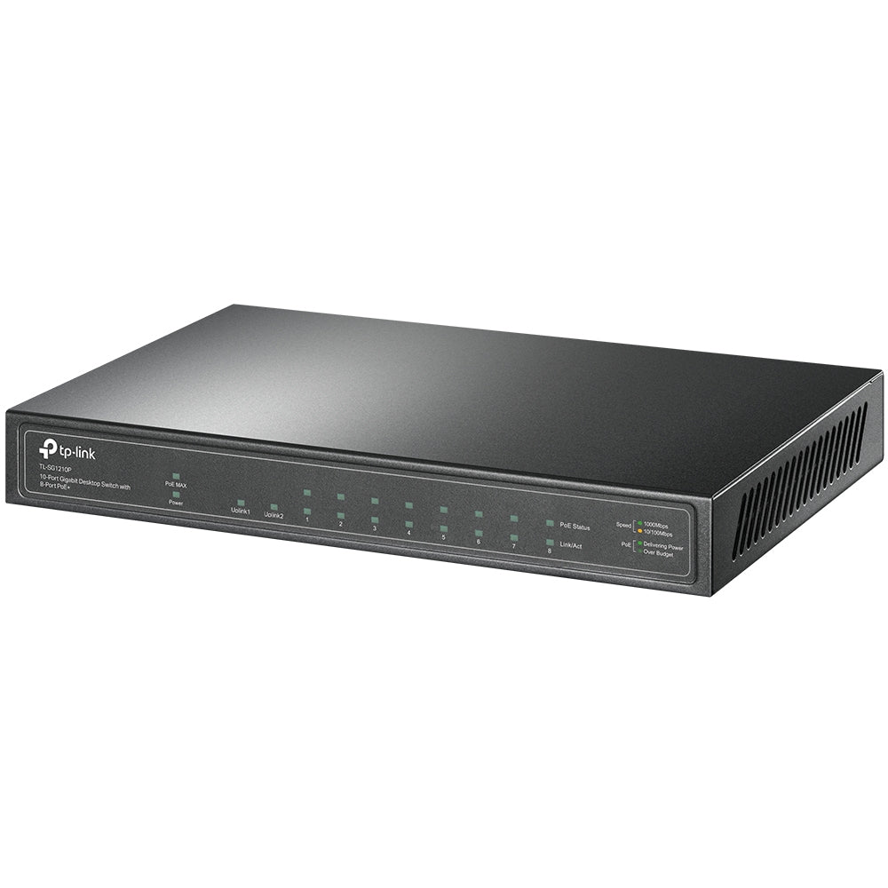 TP-Link TL-SG1210P network switch Unmanaged Gigabit Ethernet (10/100/1000) Power over Ethernet (PoE) Grey