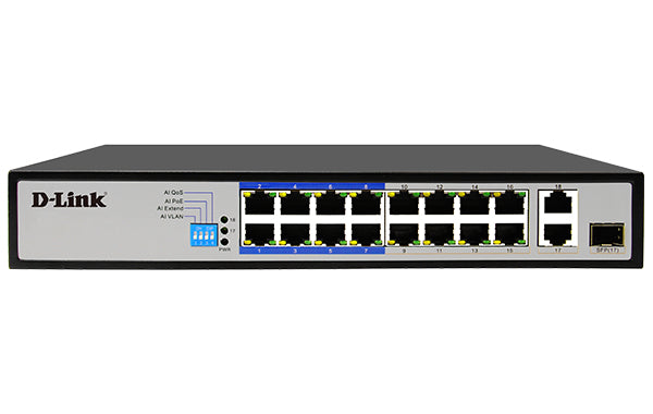 D-Link DES-F1018P-E network switch Unmanaged L2 Fast Ethernet (10/100) Power over Ethernet (PoE)