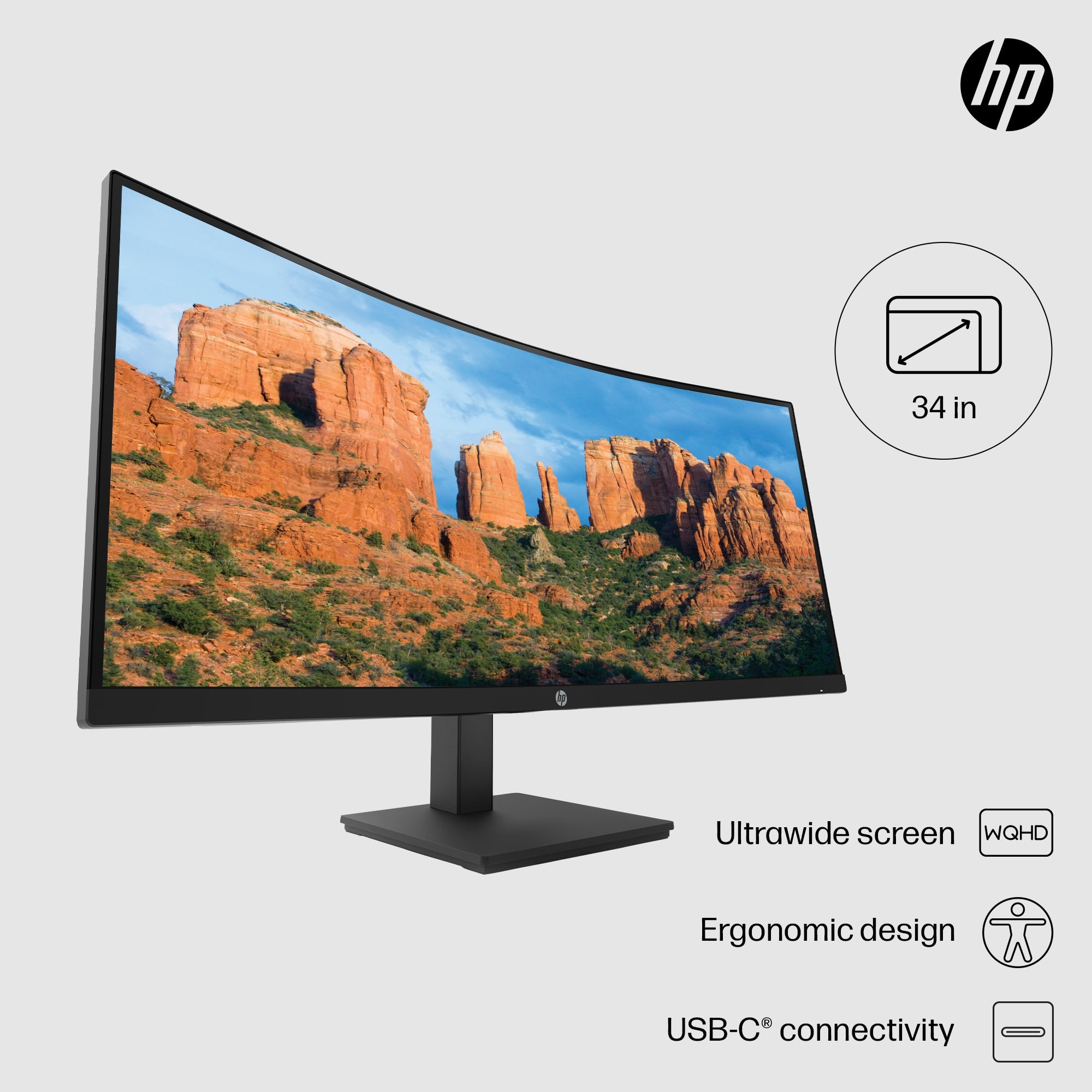 HP P34hc G4 WQHD USB-C Curved Monitor