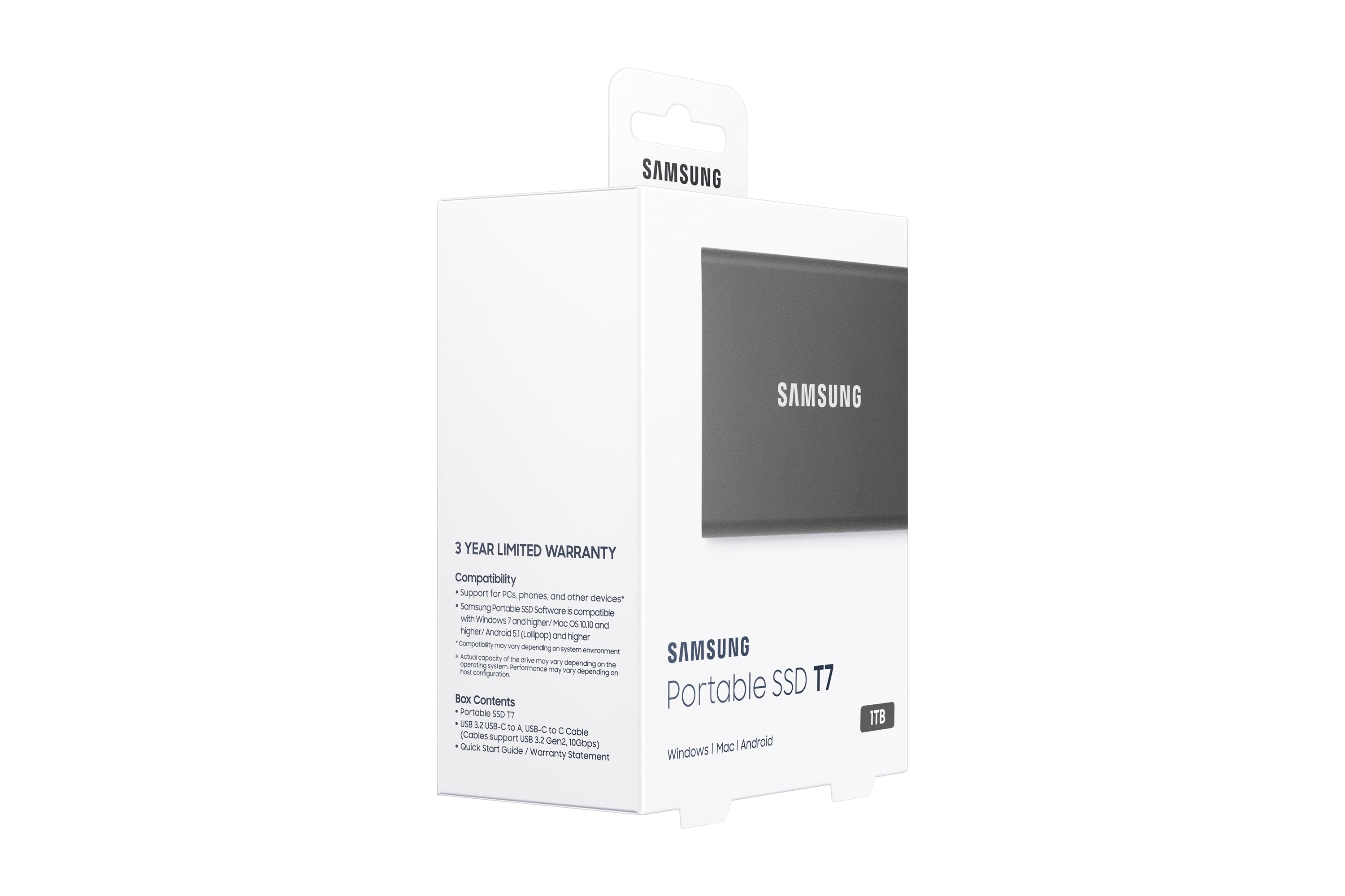 Samsung Portable SSD T7 1 TB USB Type-C 3.2 Gen 2 (3.1 Gen 2) Grey