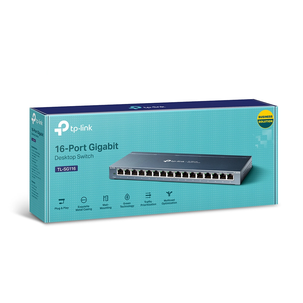 TP-Link TL-SG116 network switch Unmanaged Gigabit Ethernet (10/100/1000) Black