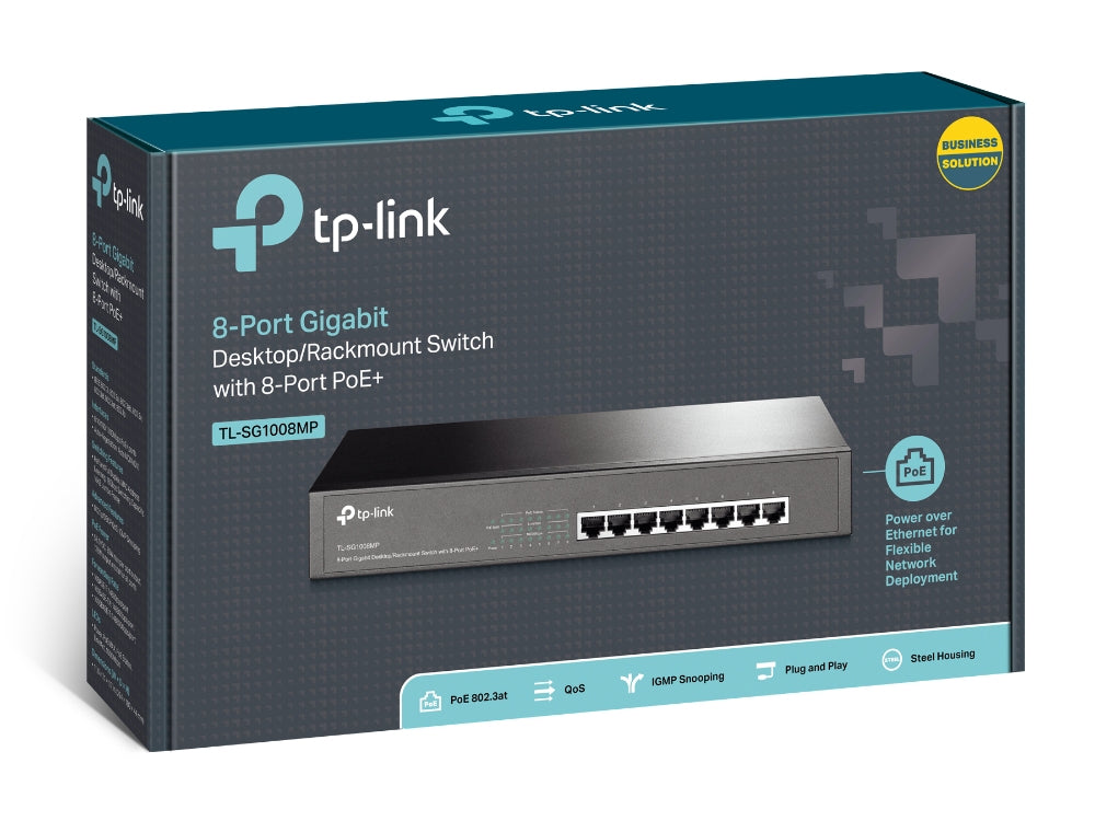 TP-Link TL-SG1008MP network switch Unmanaged Gigabit Ethernet (10/100/1000) Power over Ethernet (PoE) Black