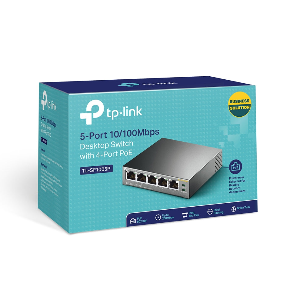 TP-Link TL-SF1005P network switch Unmanaged Fast Ethernet (10/100) Power over Ethernet (PoE) Black