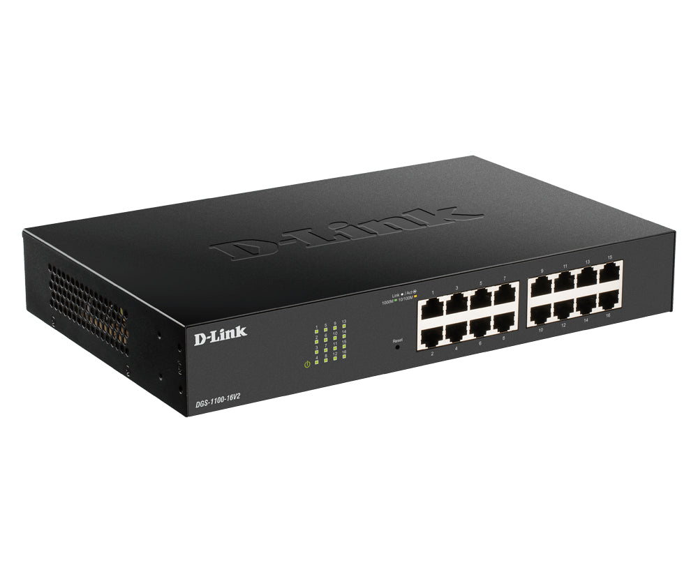 D-Link DGS-1100-16V2 network switch Managed L2 Gigabit Ethernet (10/100/1000) Black