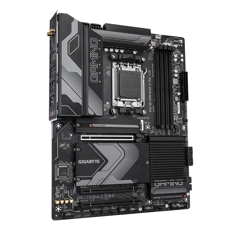 GIGABYTE X670 GAMING X AX V2 Motherboard - Supports AMD Ryzen 7000 CPUs, 16+2+2 phases VRM, up to 8000MHz DDR5 (OC), 4xPCIe 4.0 M.2, Wi-Fi 6E, 2.5GbE LAN, USB 3.2 Gen 2