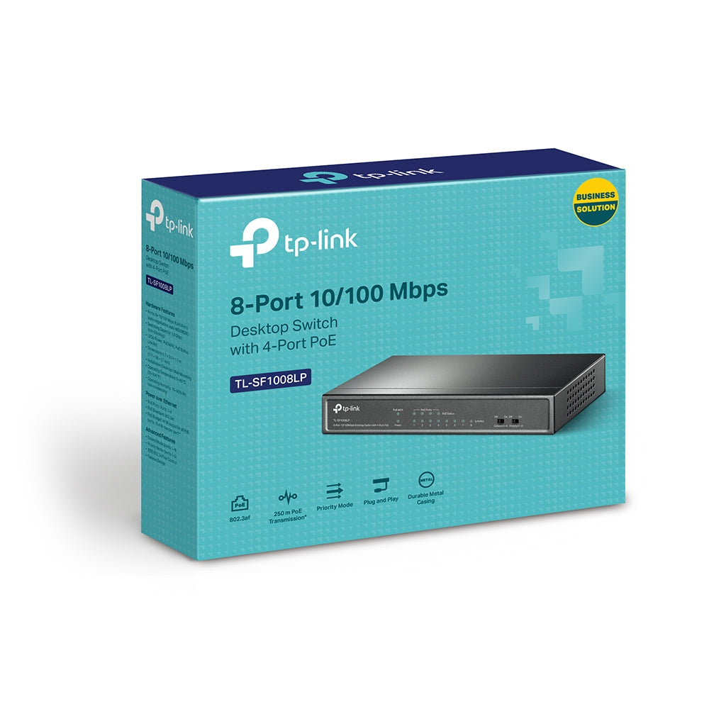 TP-Link TL-SF1008LP network switch Unmanaged Fast Ethernet (10/100) Power over Ethernet (PoE) Black