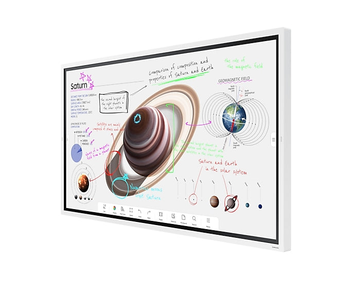 Samsung 65' Flip Pro WMB 4K UHD Interactive E-Board Smart Digital FlipChart Display InGlass Multi-Touch Writing Drawing Video Call App HDMI USB-C LAN