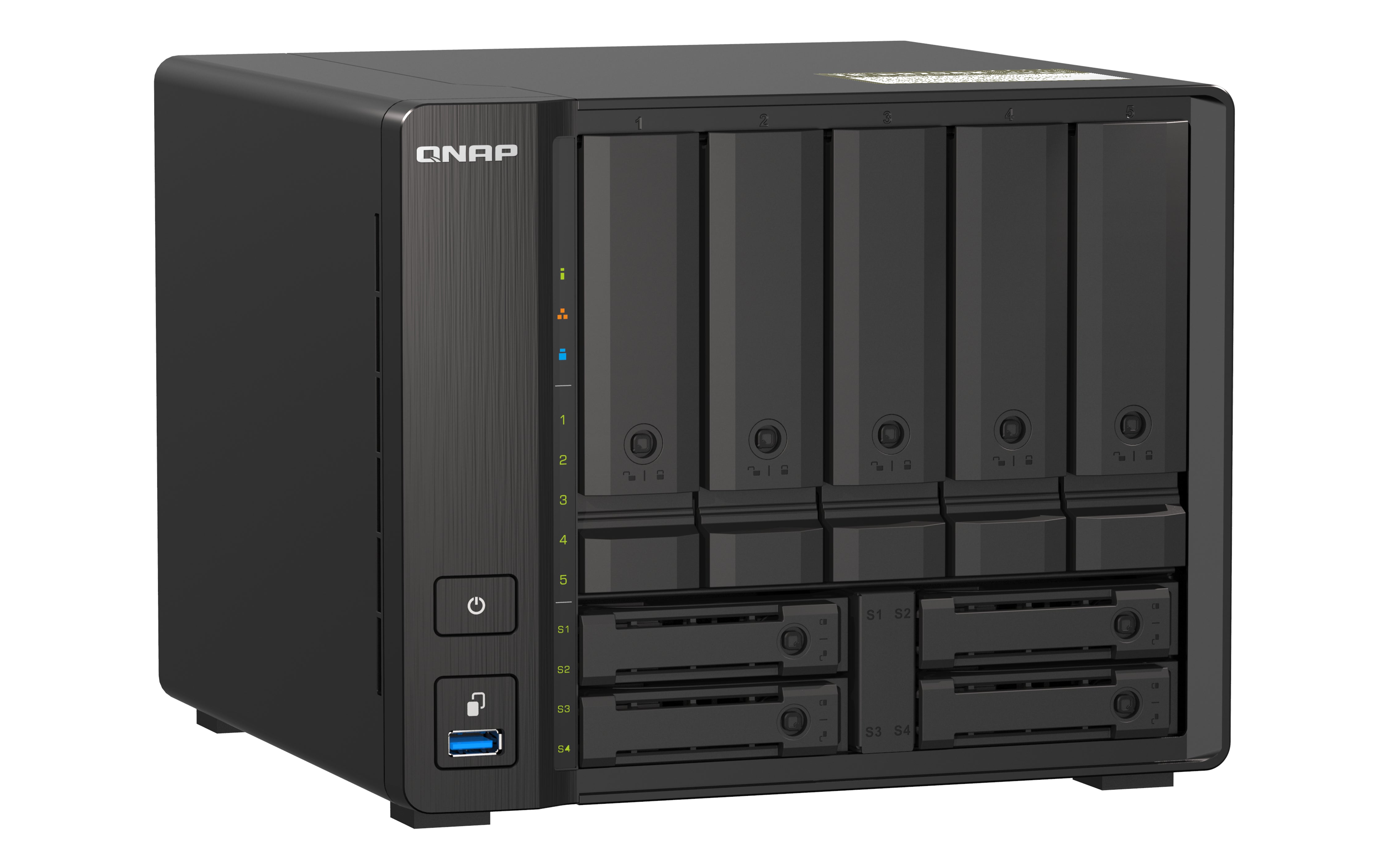 QNAP TS-H973AX NAS Tower AMD Ryzen V1500B 8 GB DDR4 QuTS hero Black