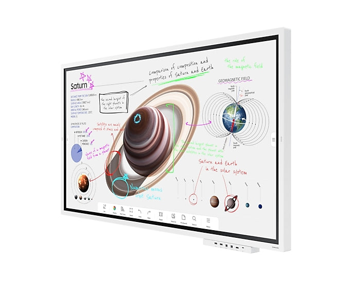 Samsung 65' Flip Pro WMB 4K UHD Interactive E-Board Smart Digital FlipChart Display InGlass Multi-Touch Writing Drawing Video Call App HDMI USB-C LAN