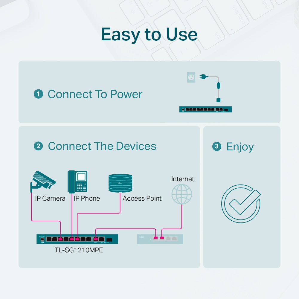 TP-Link 10-Port Gigabit Easy Smart Switch with 8-Port PoE+