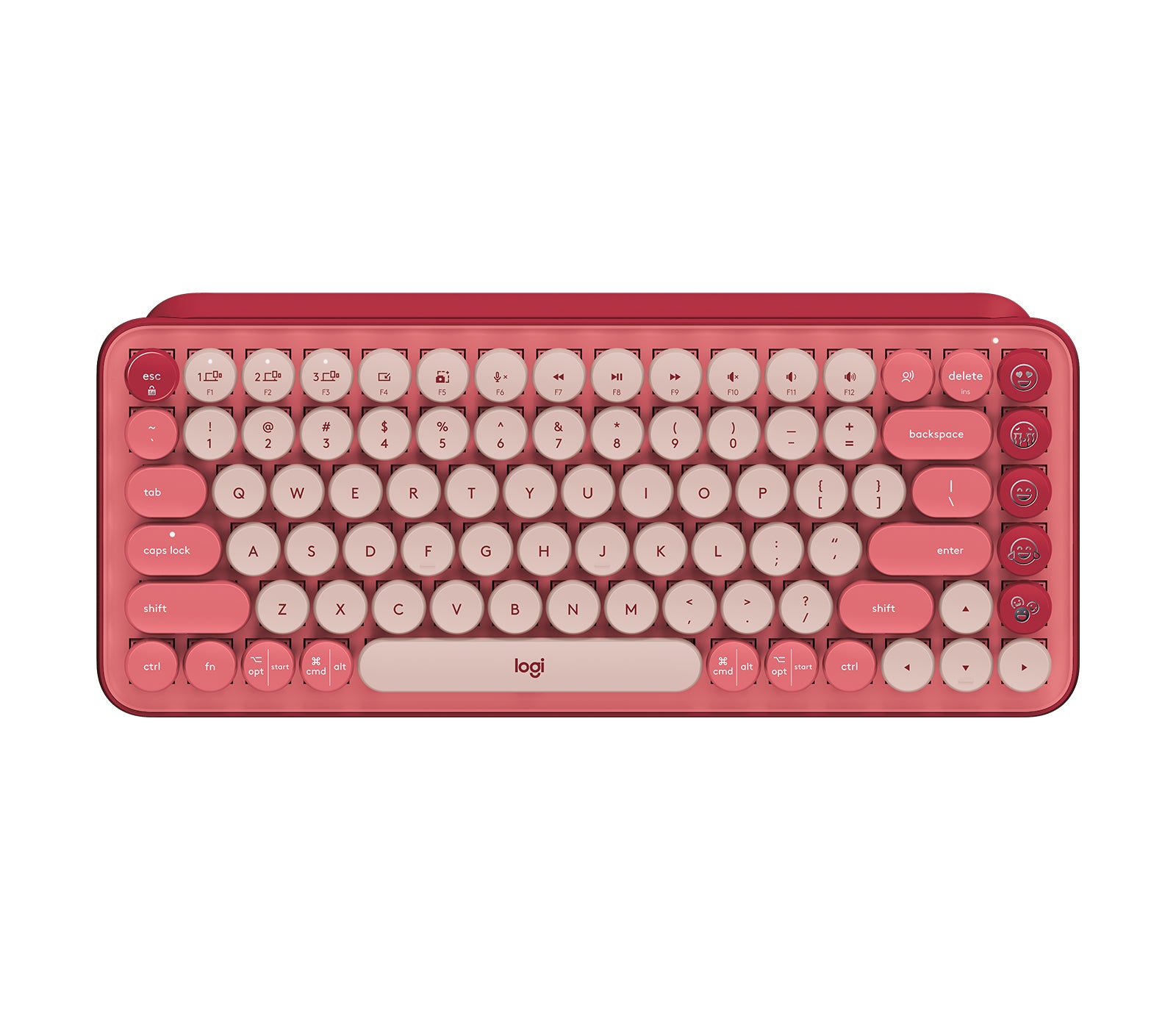 Logitech Pop Keys keyboard Universal RF Wireless + Bluetooth Burgundy, Pink, Rose