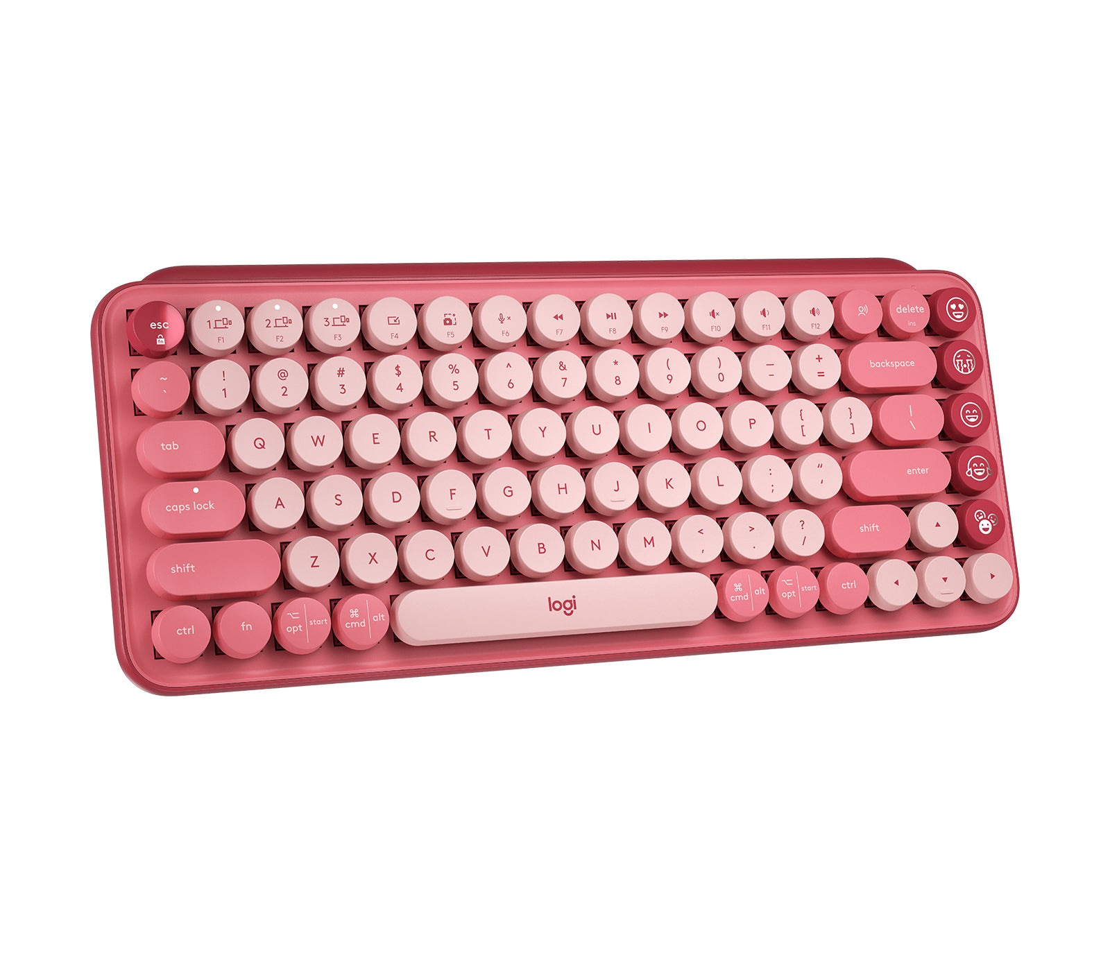 Logitech Pop Keys keyboard Universal RF Wireless + Bluetooth Burgundy, Pink, Rose