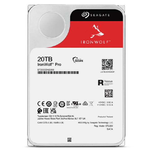 Seagate IronWolf Pro ST20000NT001 internal hard drive 20 TB 7200 RPM 256 MB 3.5