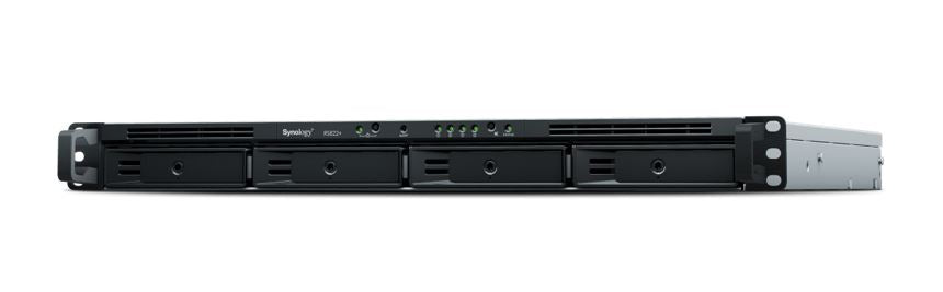 Synology RackStation RS822+ 4-Bay 3.5' Diskless 4xGbE NAS (1U Rack), Intel Atom Quad Core 2.1GHz, 2GB RAM, 2xUSB3t. Replace for RS818+